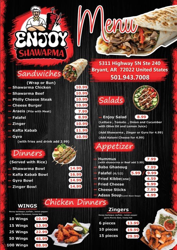 Enjoy Shawarma Menu image 1